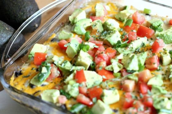 Cheesy Chicken Enchilada Quinoa Casserole recipe