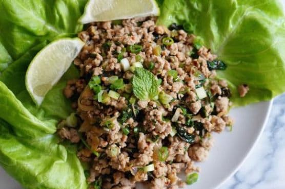 Spicy Thai Pork Lettuce Wraps recipe