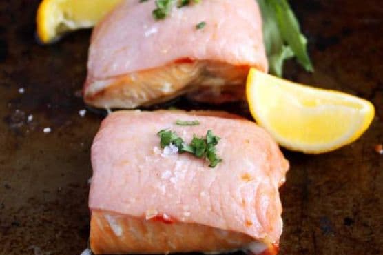 Bacon-Wrapped Salmon recipe