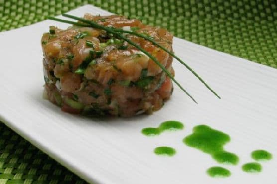 Jade Buddha Salmon Tartare recipe