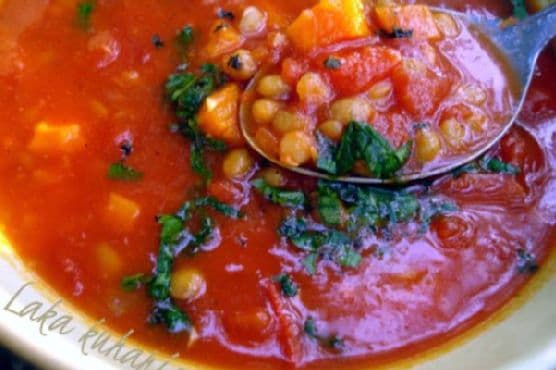 Tomato and lentil soup recipe