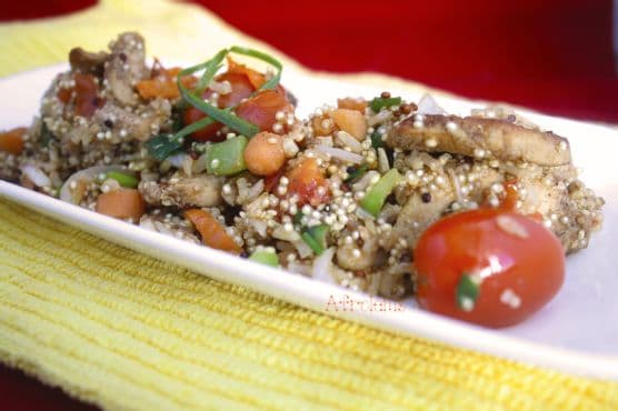 Stir Fried Quinoa, Brown Rice and Chicken Breast recipe